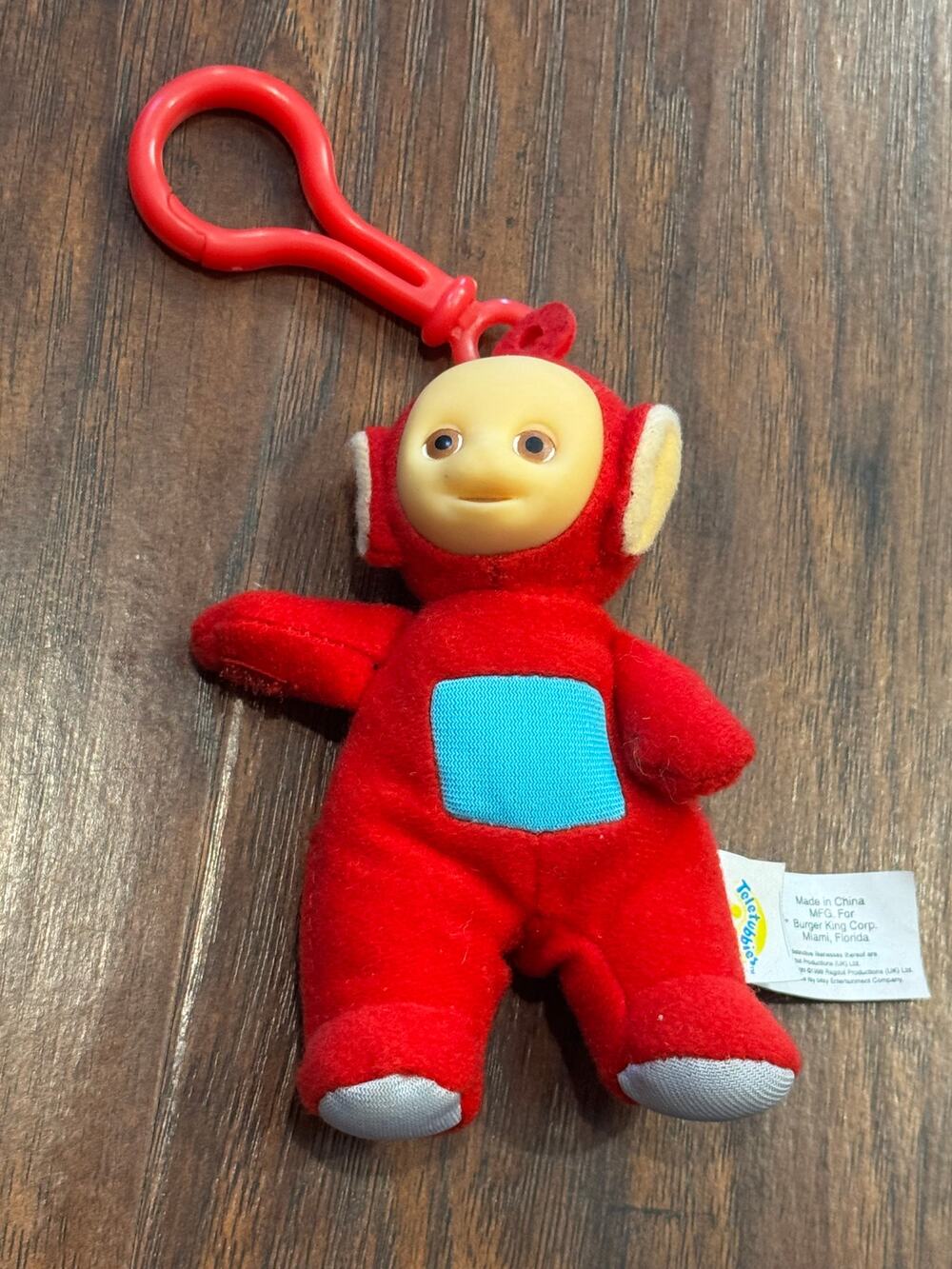 VINTAGE McDONALD'S TELETUBBIES RED PO SOFT KEY CHAIN CLIP ON PLUSH CIRCA 90s